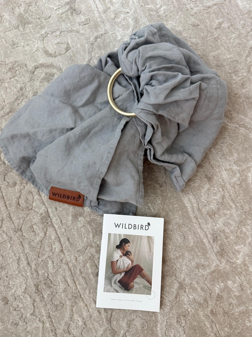 WildBird Gray Ring Sling with Gold-Tone Ring